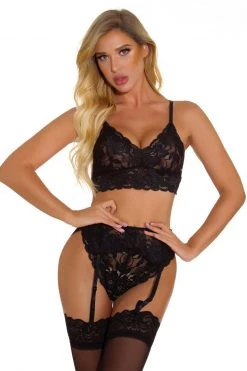 3WISHES Beauty Bralette And Garter Panty