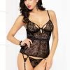 Seven Till Midnight Flocked Lace Bustier Set -Garter Lingerie Shop unnamed file 1175