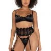 Roma Costume Romantic Embroidered Lace Bra And Garter Set