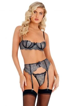Roma Costume Metallic Lace Bra And Garter Set -Garter Lingerie Shop unnamed file 1434