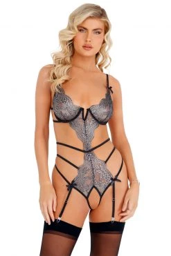 Roma Costume Strappy Metallic Lace Teddy -Garter Lingerie Shop unnamed file 1461