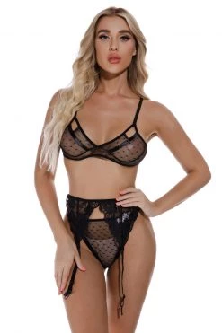 3WISHES Dotted Mesh Bra And Garter Set -Garter Lingerie Shop unnamed file 1564