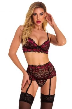 3WISHES Scalloped Lace Bra Set