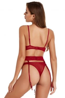3WISHES Burgundy Bombshell Bra Set -Garter Lingerie Shop unnamed file 1677