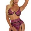 3WISHES Perfectly Purple Bra Set