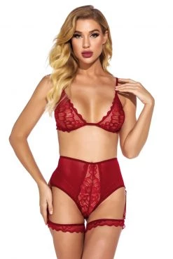 3WISHES Fine Feather Mesh Bra Set -Garter Lingerie Shop unnamed file 185