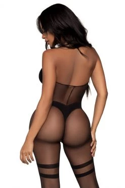 Leg Avenue Sheer And Opaque Patterned Bodystocking -Garter Lingerie Shop unnamed file 2053