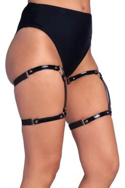 Leg Avenue Dual Strap Vinyl Leg Garters -Garter Lingerie Shop unnamed file 2156