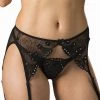 Shirley Of Hollywood Black Embroidered Sequin Garter Belt -Garter Lingerie Shop unnamed file 2266