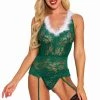 3WISHES Santa's Elf Garter Cami Set