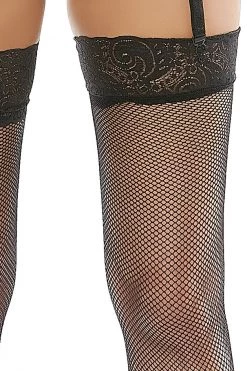 Popsi Wide Lace Garter Belt & Fishnet Thigh Highs -Garter Lingerie Shop unnamed file 2545