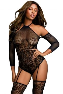 Dreamgirl Unabashed Affections Fishnet Body Stocking