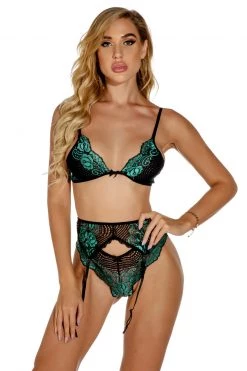 3WISHES Romantic Emerald Bra Set -Garter Lingerie Shop unnamed file 2740