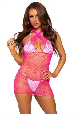Leg Avenue Criss Cross Net Chemise -Garter Lingerie Shop unnamed file 292