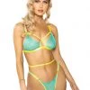 Roma Costume Strappy Neon Bra And Panty Set