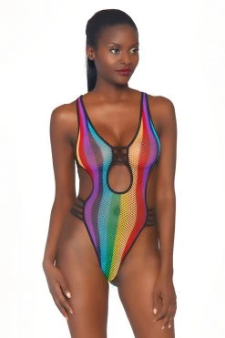 Leg Avenue Cut Out Rainbow Teddy
