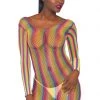 Leg Avenue Long Sleeve Rainbow Fishnet Mini Dress -Garter Lingerie Shop unnamed file 2977