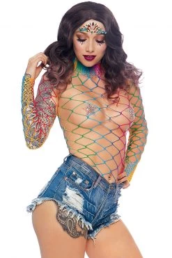 Leg Avenue High Neck Wide Net Bodysuit -Garter Lingerie Shop unnamed file 2996