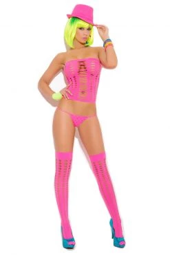 Elegant Moments Neon Pink Pothole Cami Set -Garter Lingerie Shop unnamed file 3033