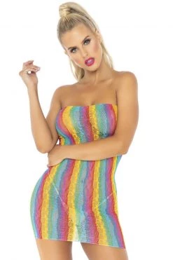 Leg Avenue Rainbow Leopard Tube Dress -Garter Lingerie Shop unnamed file 3054