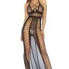 Leg Avenue Fishnet Backless Halter Dress