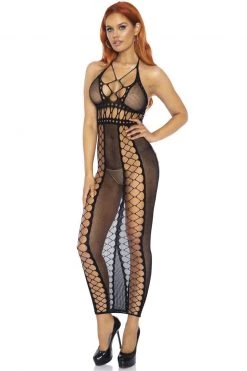 Leg Avenue Fishnet Backless Halter Dress -Garter Lingerie Shop unnamed file 3082