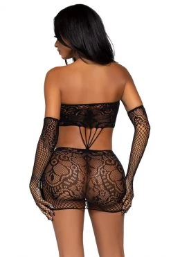 Leg Avenue Strapless Patterned Cut Out Chemise -Garter Lingerie Shop unnamed file 309