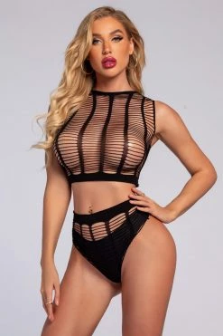 3WISHES Slashed Crop Top Set -Garter Lingerie Shop unnamed file 3138