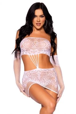 Leg Avenue Strapless Patterned Cut Out Chemise -Garter Lingerie Shop unnamed file 314
