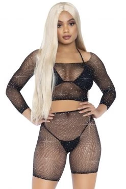 Leg Avenue Rhinestone Fishnet Top And Bike Shorts -Garter Lingerie Shop unnamed file 3270