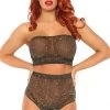 Leg Avenue Metallic Bandeau Top And Panty