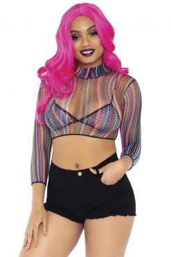 Leg Avenue Colorful Fishnet Bikini And Crop Top Set -Garter Lingerie Shop unnamed file 3435