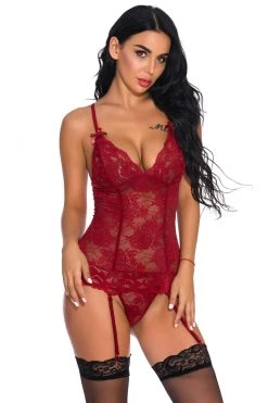 René Rofé Tempt Me Lace Chemise Set