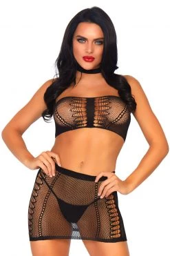 Leg Avenue Fishnet Bandeau Top Set -Garter Lingerie Shop unnamed file 3602