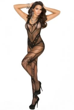 Elegant Moments Geo Mesh And Net Bodystocking