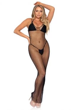 Leg Avenue Long Fence Net Gown -Garter Lingerie Shop unnamed file 365