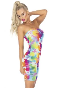 Leg Avenue Rainbow Camo Strapless Romper -Garter Lingerie Shop unnamed file 375