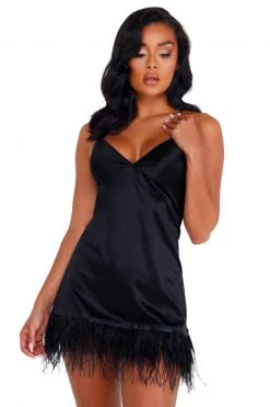 Roma Costume Satin Chemise With Ostrich Feather Trim -Garter Lingerie Shop unnamed file 3875