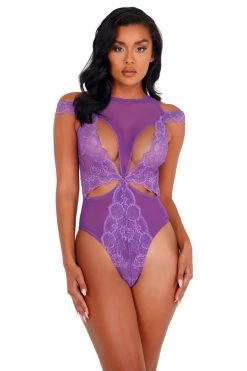 Roma Costume Lace And Mesh Cutout Teddy