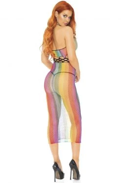 Leg Avenue Rainbow Fishnet Halter Dress -Garter Lingerie Shop unnamed file 389