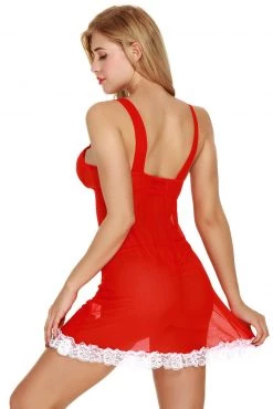 3WISHES Santa's Midnight Treat Chemise -Garter Lingerie Shop unnamed file 3959
