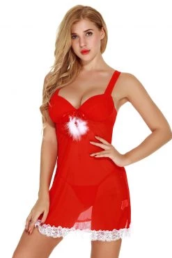 3WISHES Santa's Midnight Treat Chemise -Garter Lingerie Shop unnamed file 3960
