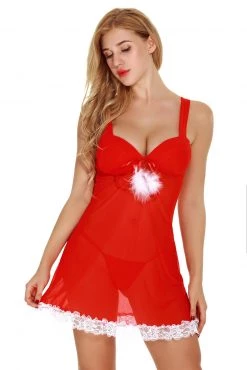 3WISHES Santa's Midnight Treat Chemise -Garter Lingerie Shop unnamed file 3961