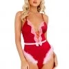 Roma Costume Satin Teddy With Marabou