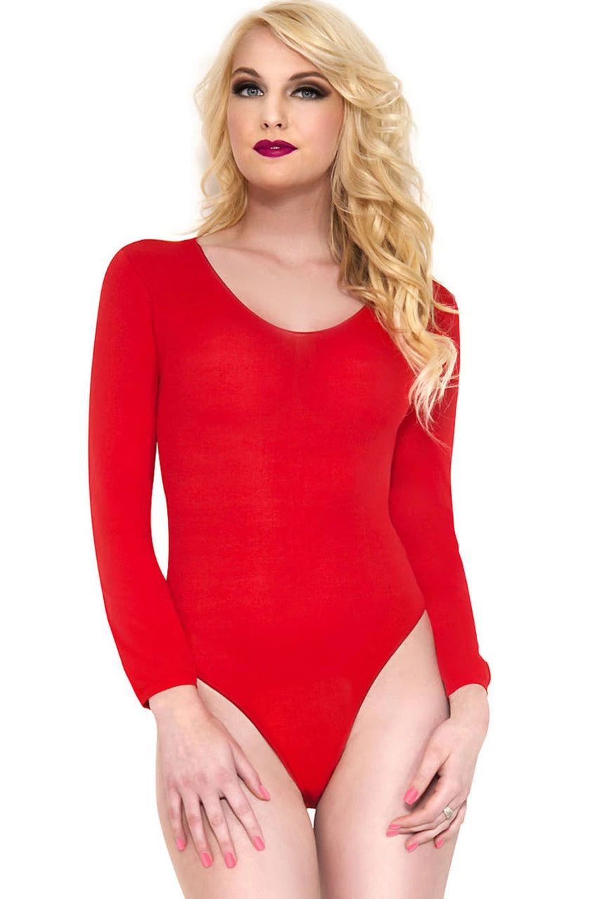 Music Legs Red Long Sleeve Opaque Teddy 3 Music Legs Red Long Sleeve Opaque Teddy