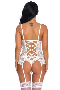 Music Legs Wet Look Eyelash Lace Chemise