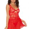 Elegant Moments Romantic Red Lace And Mesh Babydoll -Garter Lingerie Shop unnamed file 4203