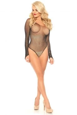 Leg Avenue Rhinestone Fishnet Bodysuit -Garter Lingerie Shop unnamed file 421