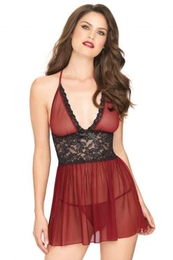 Leg Avenue Sheer Halter Babydoll