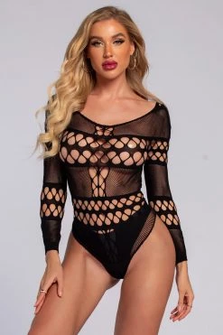 3WISHES Long Sleeve Pothole Teddy -Garter Lingerie Shop unnamed file 544